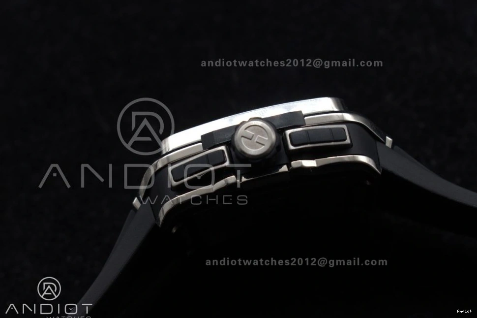 Strap 1:1 Edition Black Best Rubber Unico BBF Titanium on Bang 42mm Square A1280 Skeleton Dial 1120